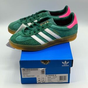 NEW Adidas Gazelle Indoor Collegiate Green Lucid Pink IG5929 Womens Shoes Size 5